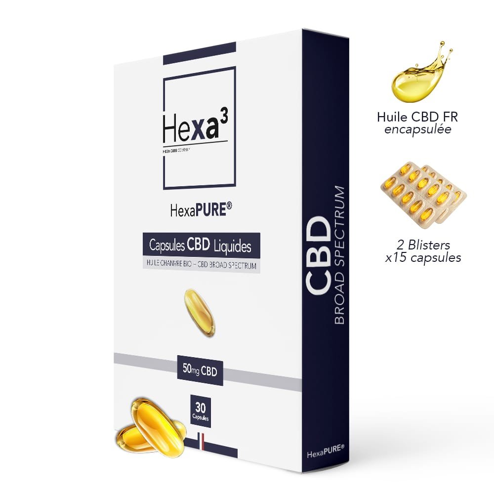 Capsule CBD Spectru larg 50mg 30 capsule HexaPURE3